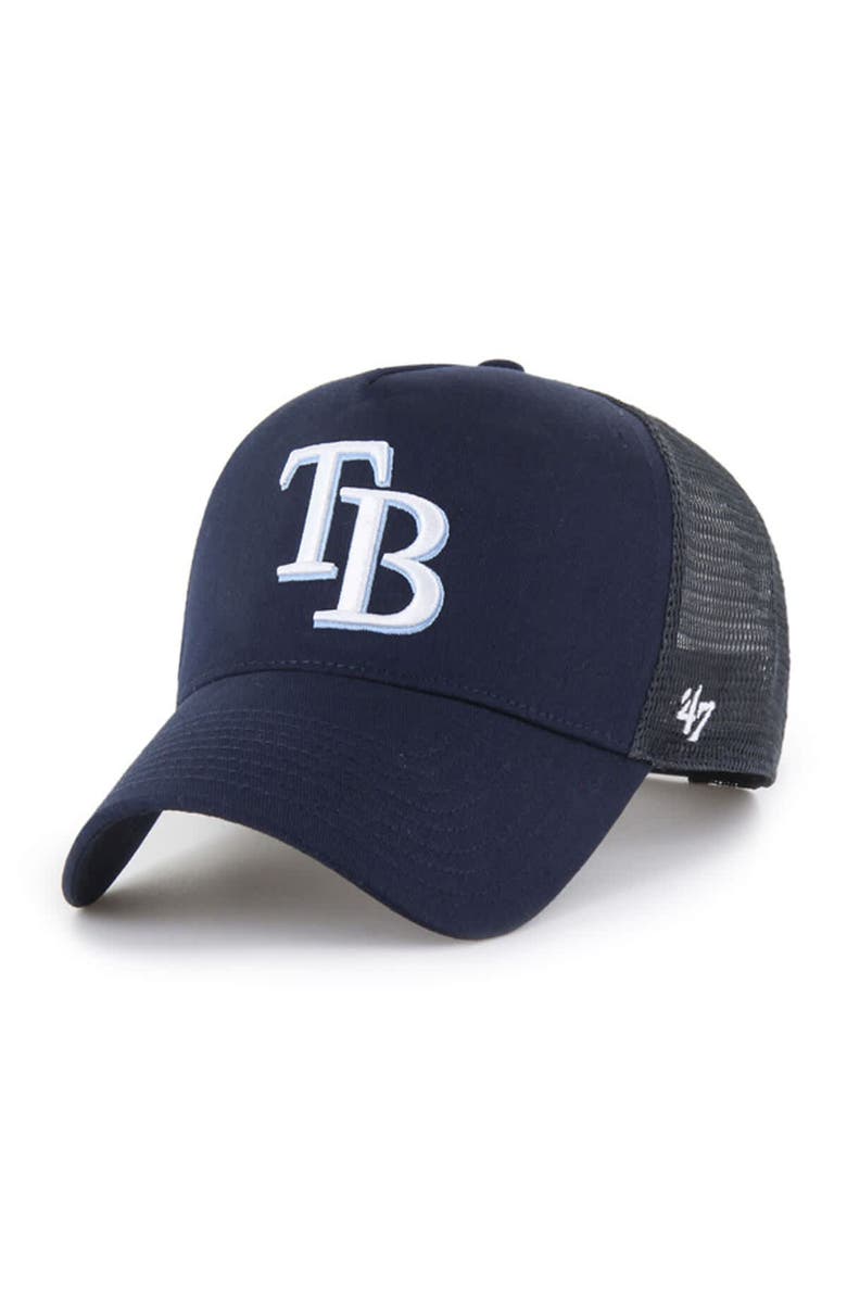 '47 Men's '47 Navy Tampa Bay Rays Ballpark Offside Adjustable Trucker Hat, Main, color, Navy