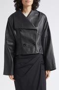 MARELLA Leather Double Breasted Jacket