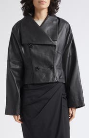 MARELLA Leather Double Breasted Jacket