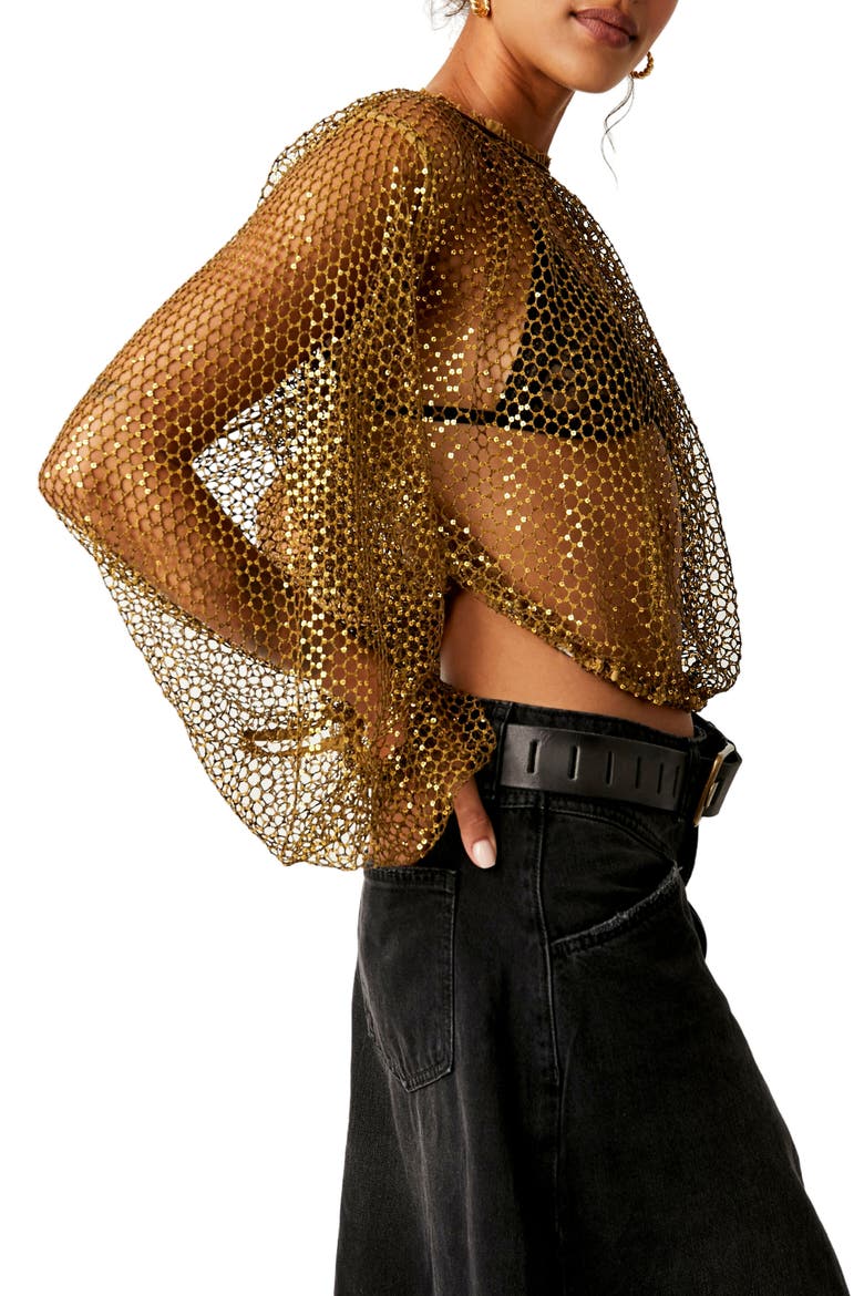 Sparks Fly Sheer Sequin Top, Alternate, color, OLIVE TAPENADE