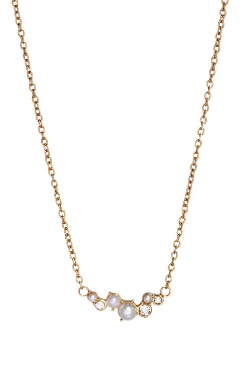 Pear and Crystal Inline Necklace