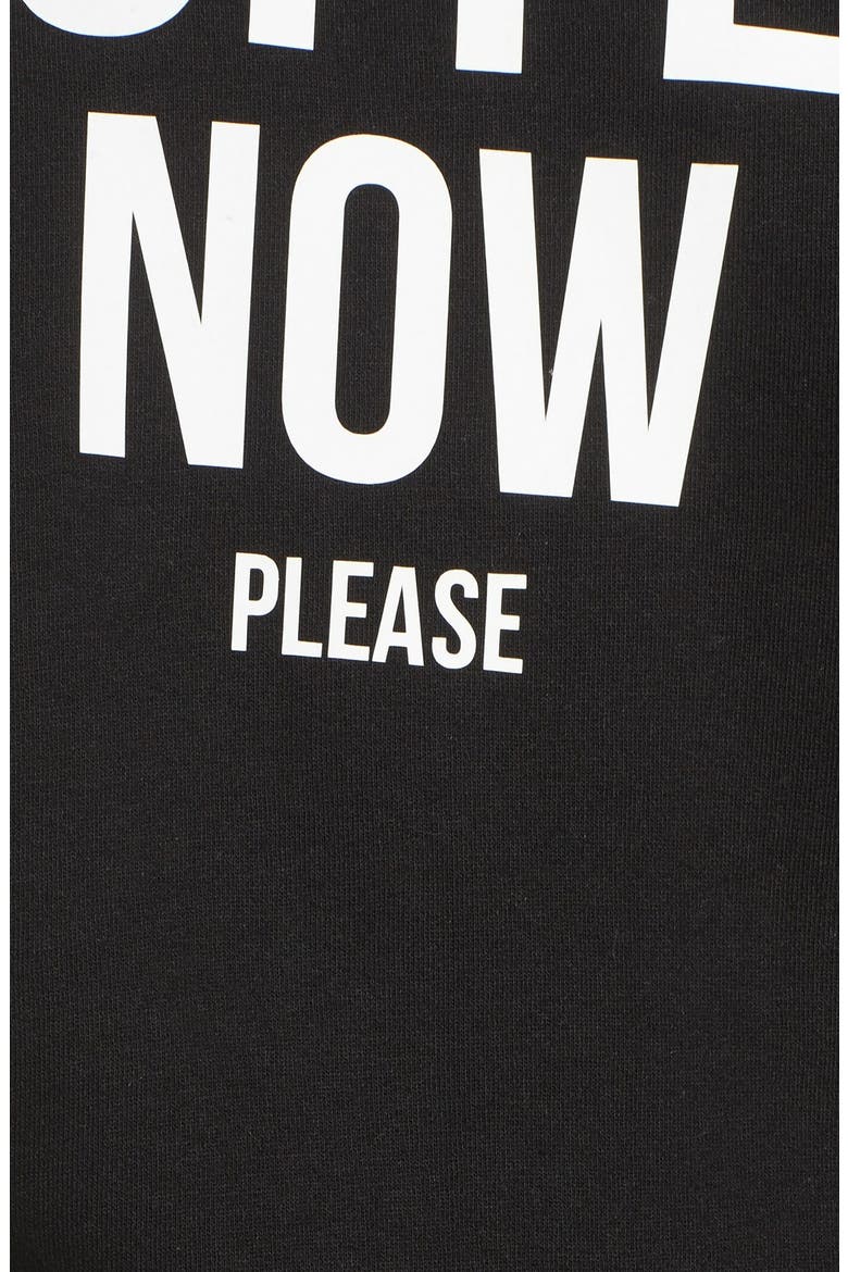 Brunette 'Coffee Now' Crewneck Sweatshirt, Alternate, color, BLACK