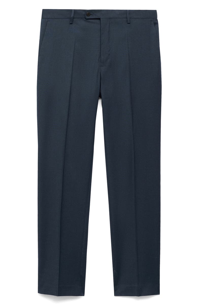 MANGO London Regular Fit Dress Pants, Alternate, color, Navy