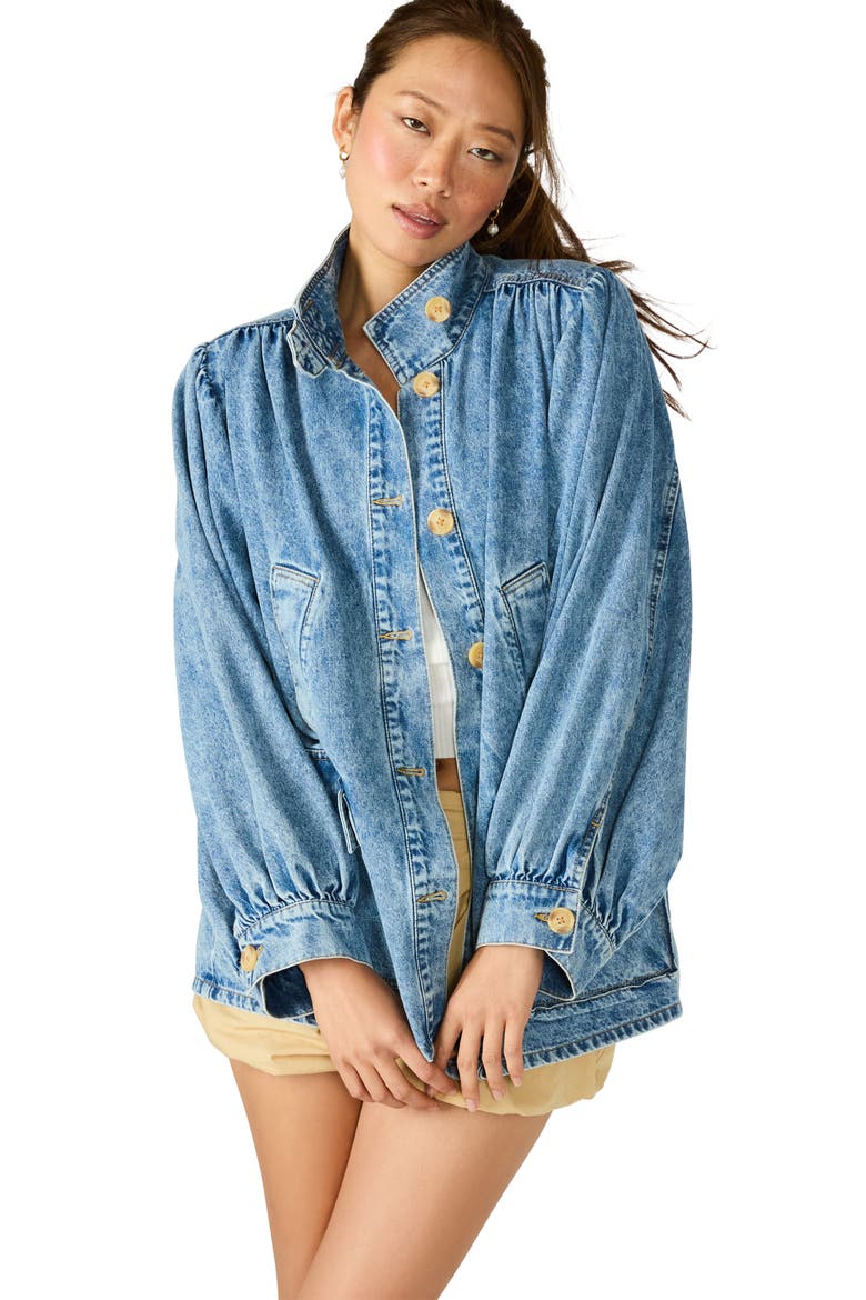Marceline Denim Shirt Jacket, Alternate, color, FOREVER BLUE
