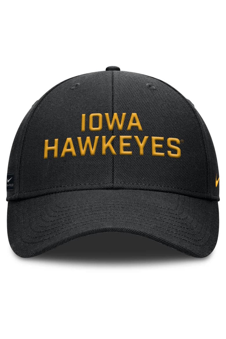 Men's Nike  Black Iowa Hawkeyes Rise Practice Adjustable Hat, Alternate, color, Black
