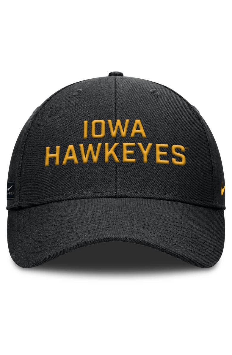 Nike Men's Nike Black Iowa Hawkeyes Rise Practice Adjustable Hat, Alternate, color, Black