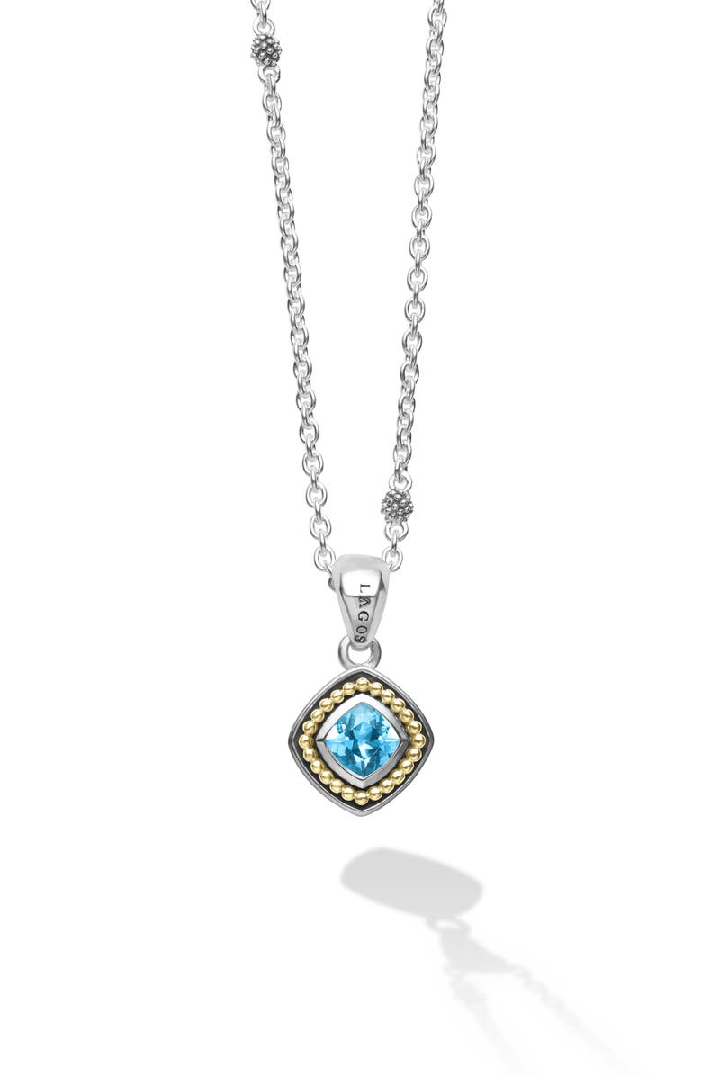 LAGOS Caviar Color Blue Topaz Pendant Necklace, Alternate, color, 