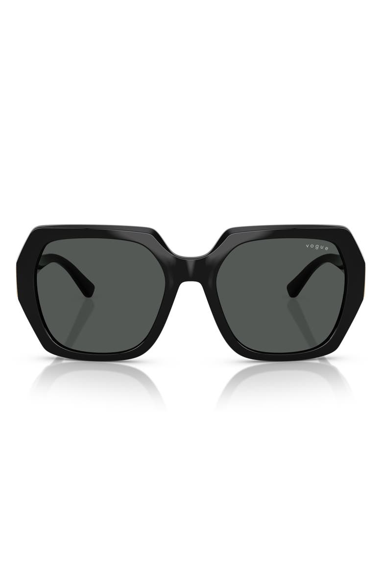 VOGUE 55mm Irregular Sunglasses, Alternate, color, Black