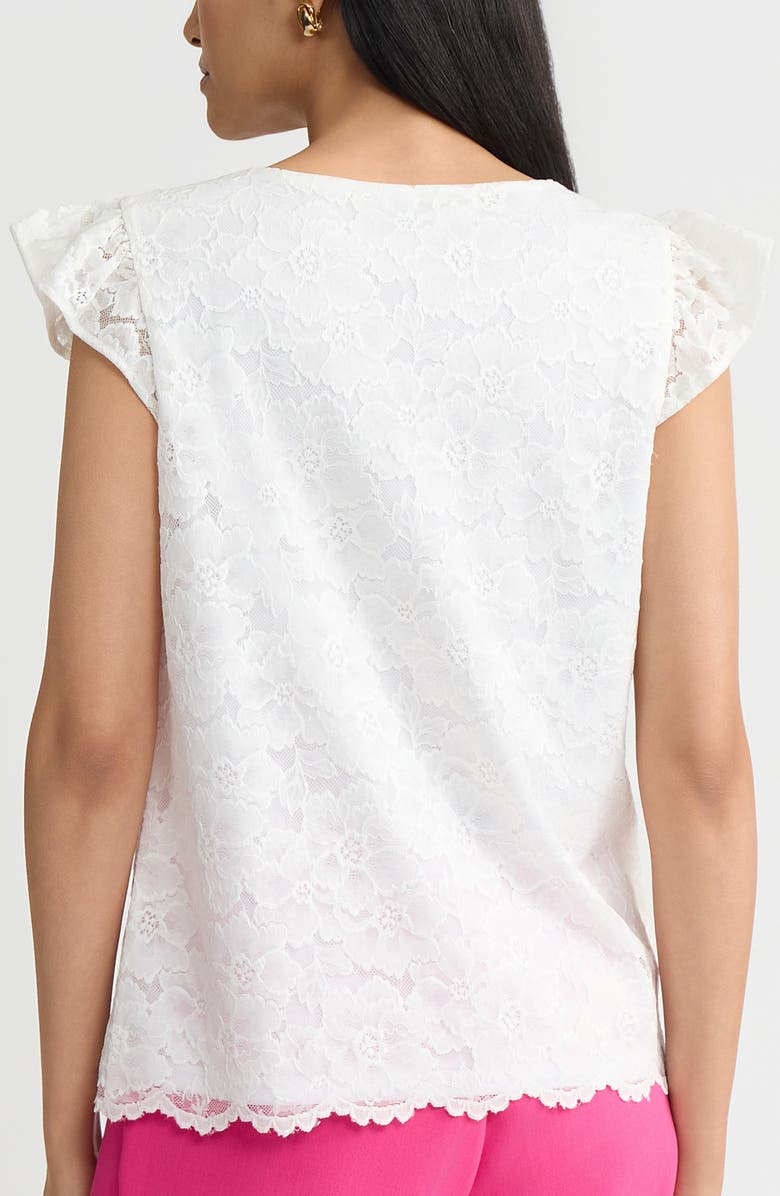 KASPER Lace Flutter Sleeve Top, Alternate, color,