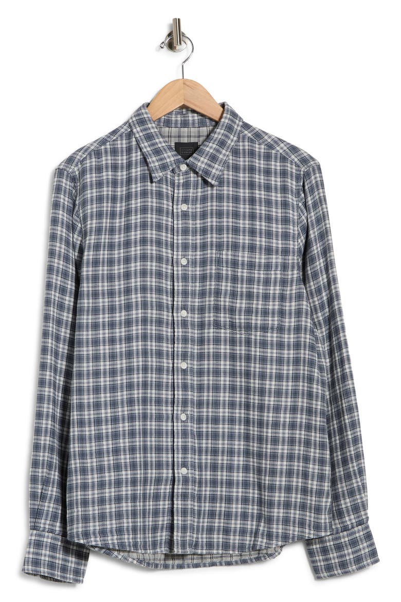 Duofold Flannel Button-Up Shirt, Alternate, color, NAVY STEPHEN PLAID