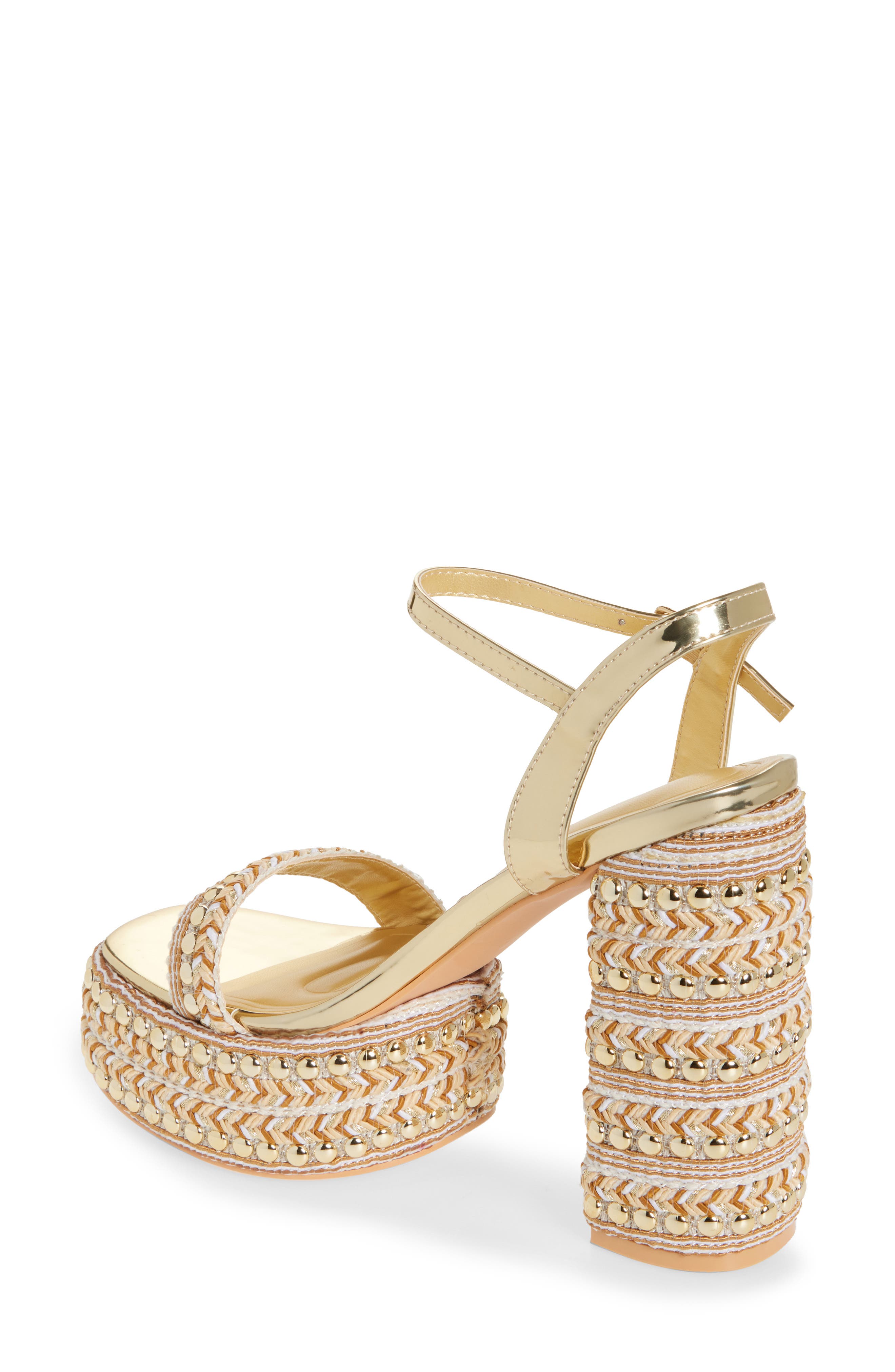 AZALEA WANG Judson Ankle Strap Platform Sandal, Alternate, color, Gold