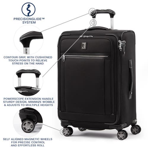 Travelpro Platinum Elite Softside Expandable Medium 25-inch Checked Luggage In Shadow Black