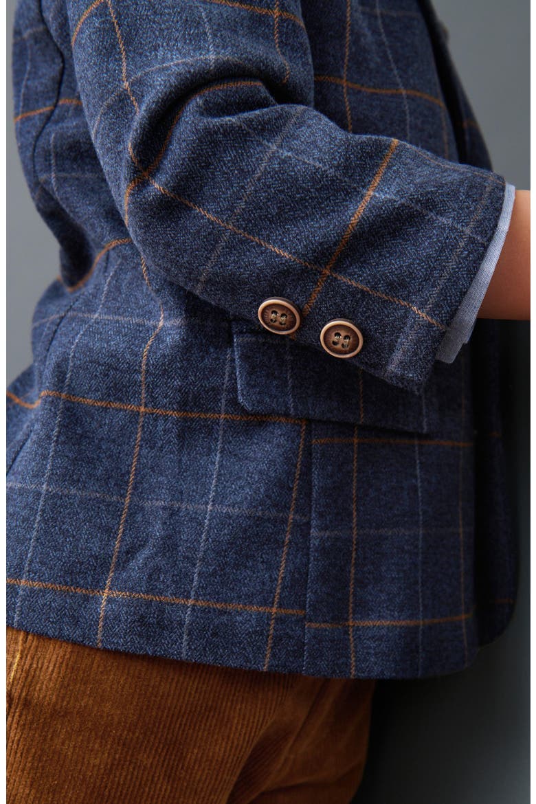 Kids' Check Blazer, Woven Shirt, Bow Tie & Pants Set, Alternate, color, NAVY