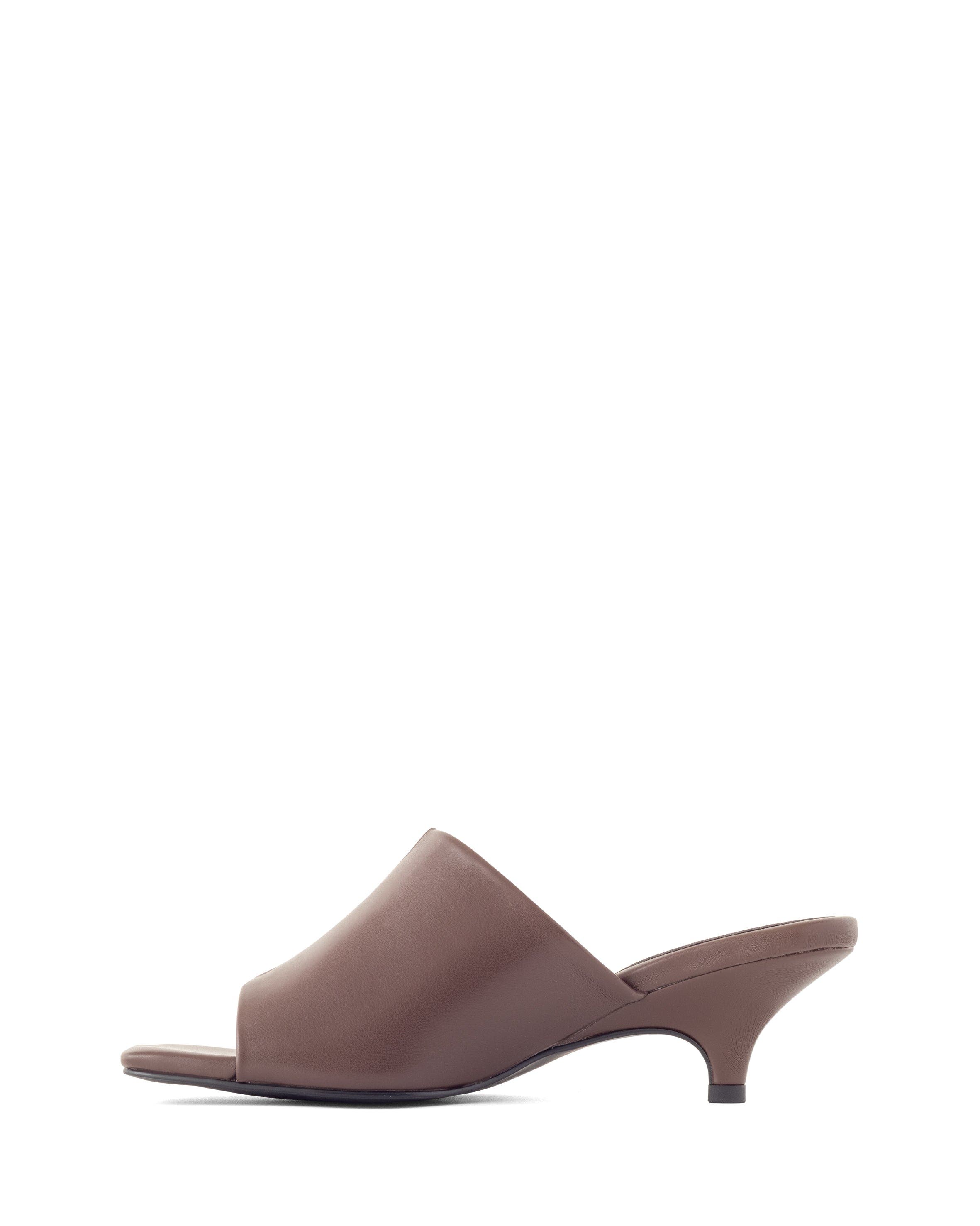 Nassau Square Toe Low Kitten Heel, Alternate, color, Chocolate Pu