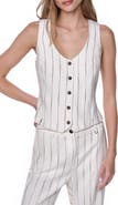 DKNY Stripe Linen Blend Vest