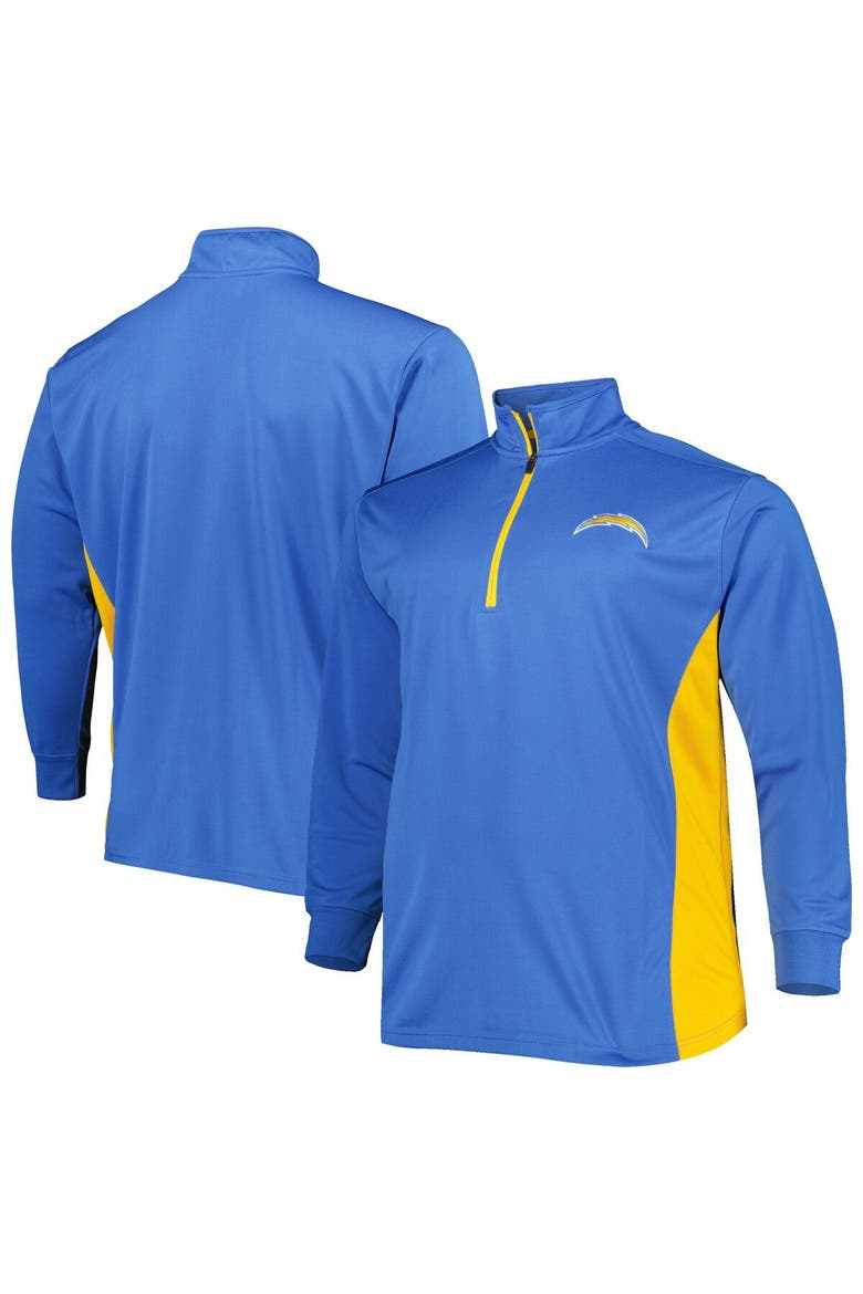 Men's Powder Blue Los Angeles Chargers Big & Tall Quarter-Zip Top, Main, color, Powder Blue