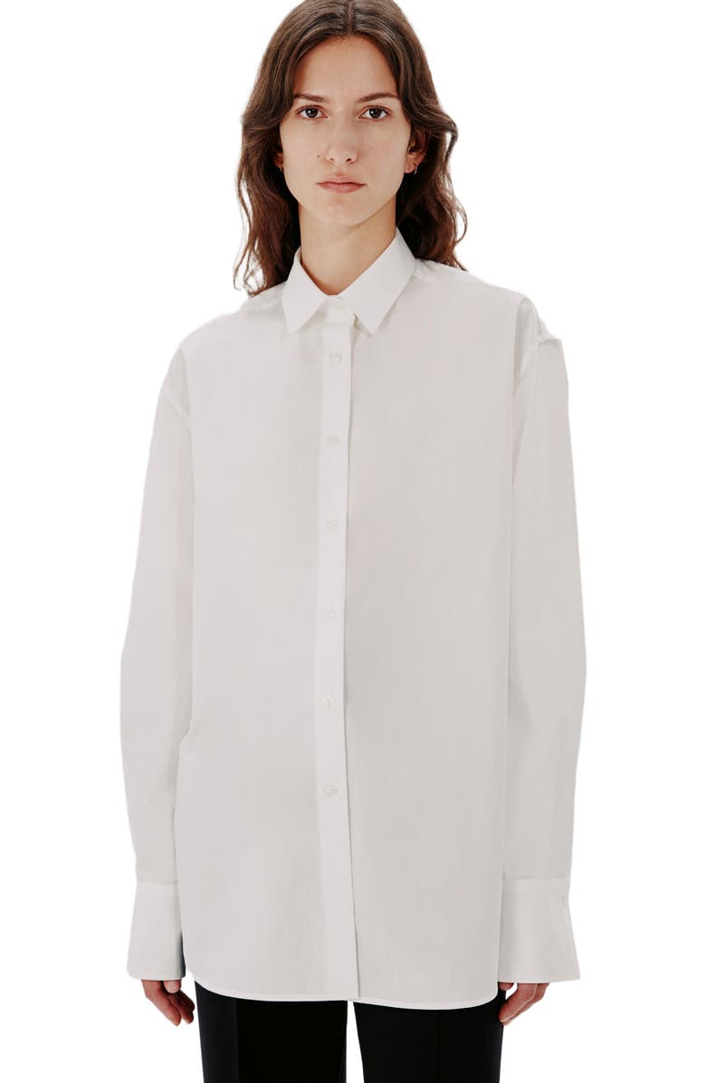 Another Tomorrow OVERSIZED MENS SHIRT, Alternate, color, White