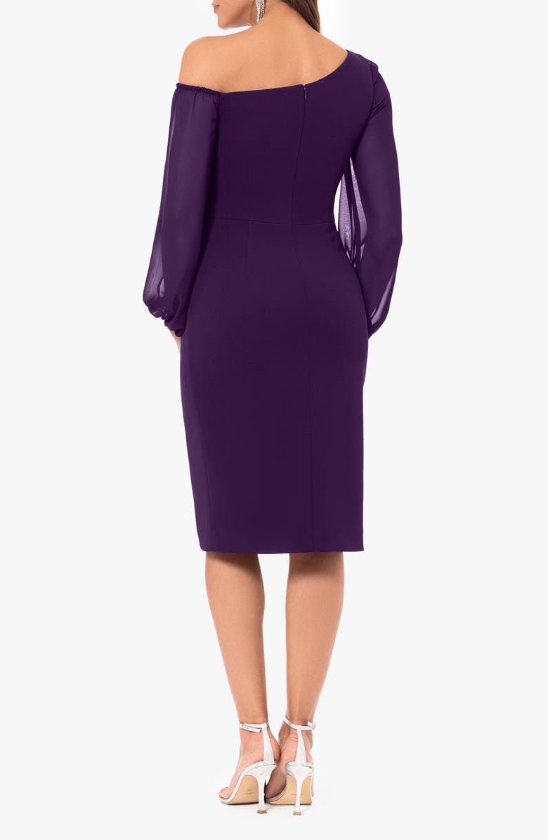 Betsy & Adam Off the Shoulder Sheath Cocktail Dress, Alternate, color,