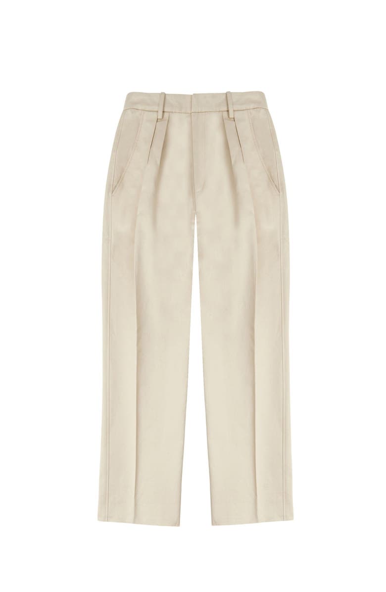 Fortela Janet Cotton Pleated Trousers, Main, color, Camel