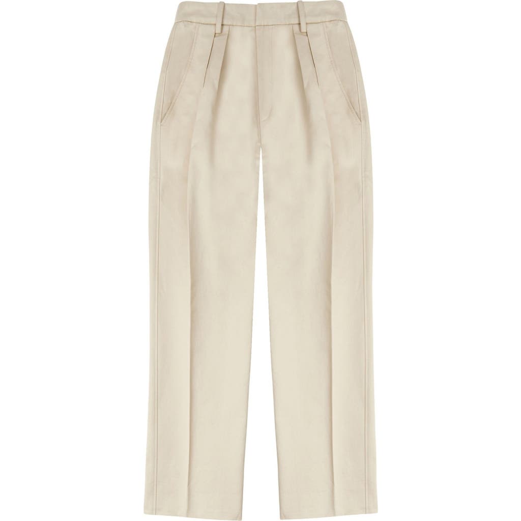 Fortela Janet Cotton Pleated Trousers In Brown