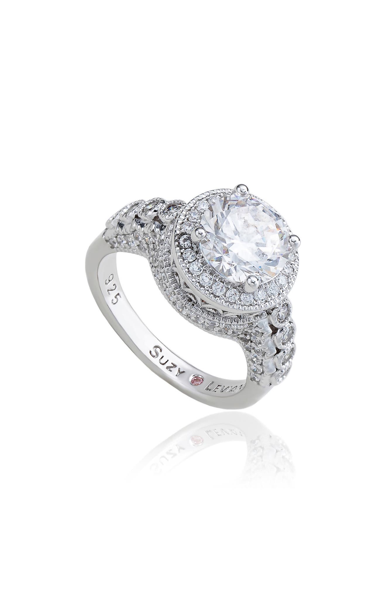 Cubic Zirconia Pavé Engagement Ring
