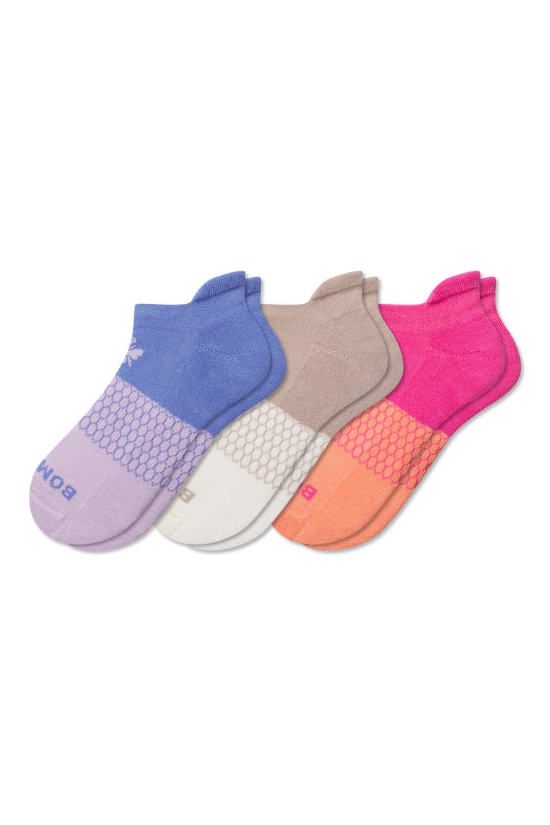 Assorted 3-Pack Colorblock Ankle Socks, Main, color, PERISKY MIX