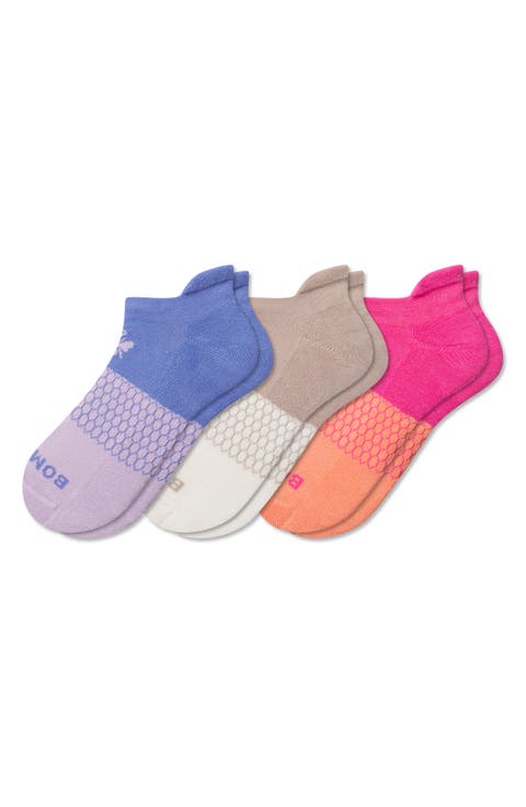 Assorted 3-Pack Colorblock Ankle Socks