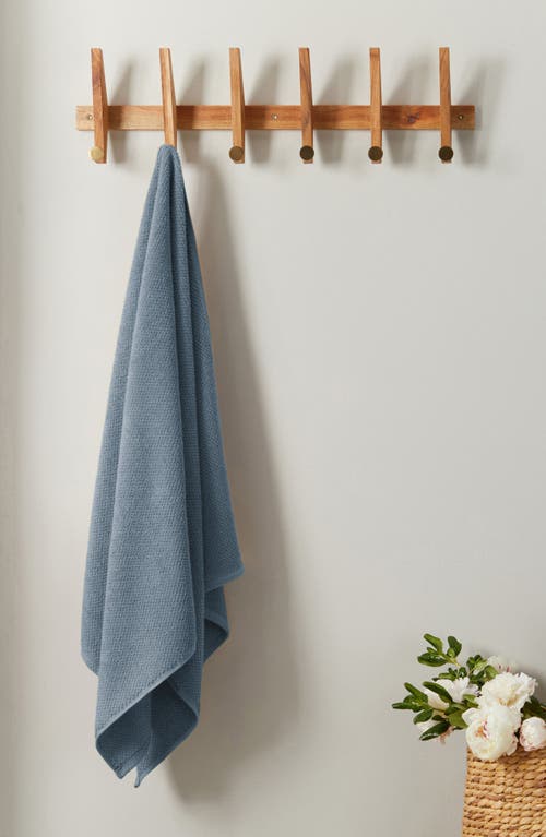 Woven & Weft Cotton 6-piece Textured Towel Set In Chambray Blue