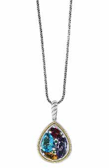 EFFY Sterling Silver & 18K Gold Multistone Pendant Necklace