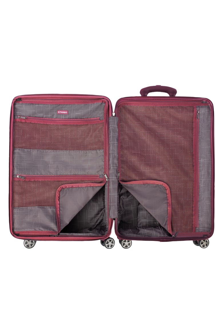 Rollmaster™ Lite 24" Expandable Medium Checked Hardside Spinner Luggage, Alternate, color, MAGENTA