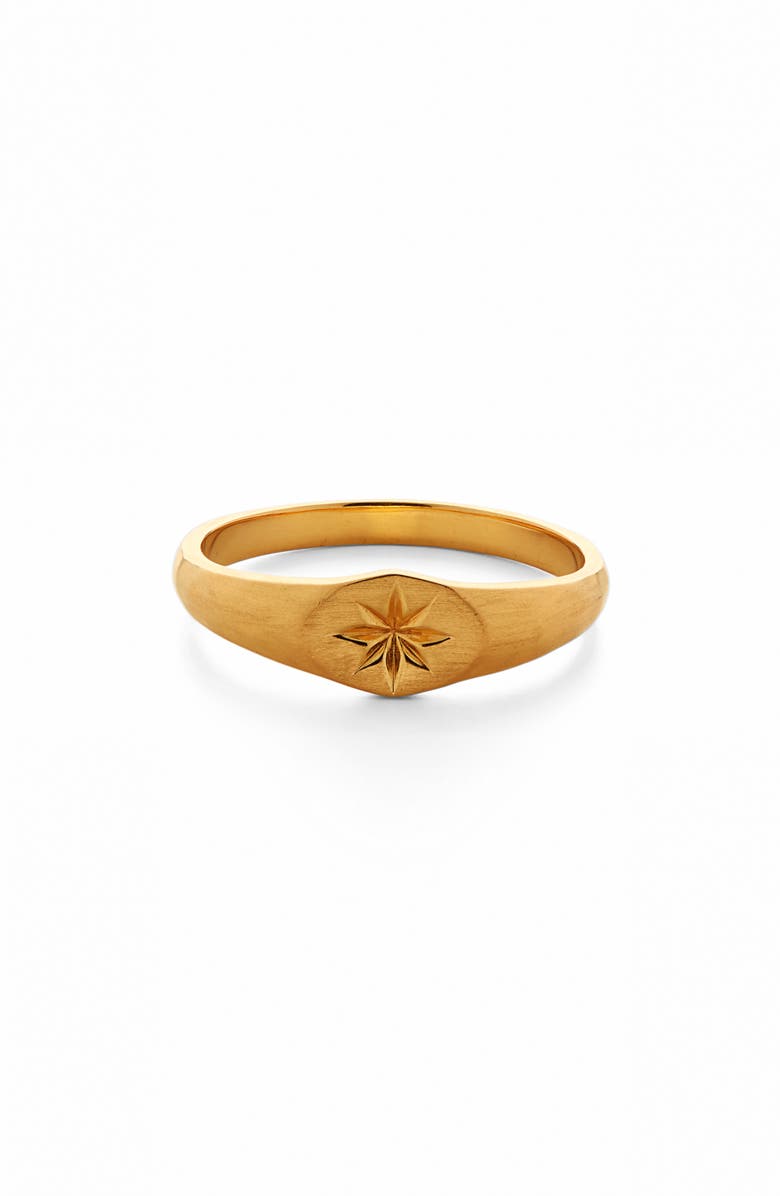 Monica Vinader Guiding Star Signet Ring, Main, color, 18Ct Gold Vermeil On Silver