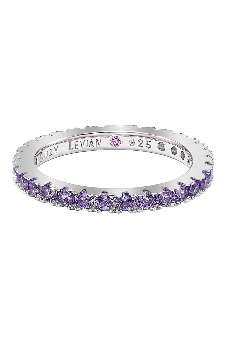 Purple CZ Eternity Band Ring, Alternate, color, PURPLE