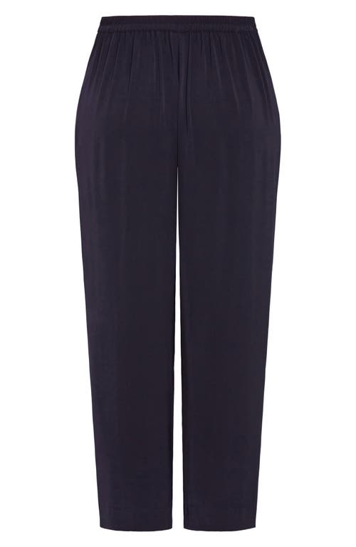 City Chic Brigitta Pull-on Wide Leg Pants In Navy