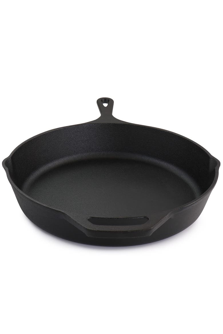 12 Inch Round Preseasoned Cast Iron Frying Pan, Alternate, color, Black