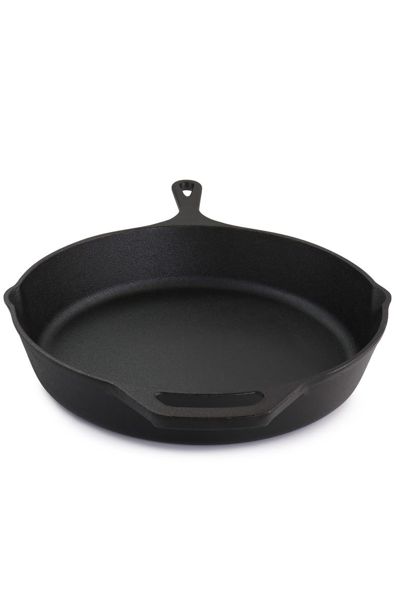 Megachef 12 Inch Round Preseasoned Cast Iron Frying Pan, Alternate, color, Black