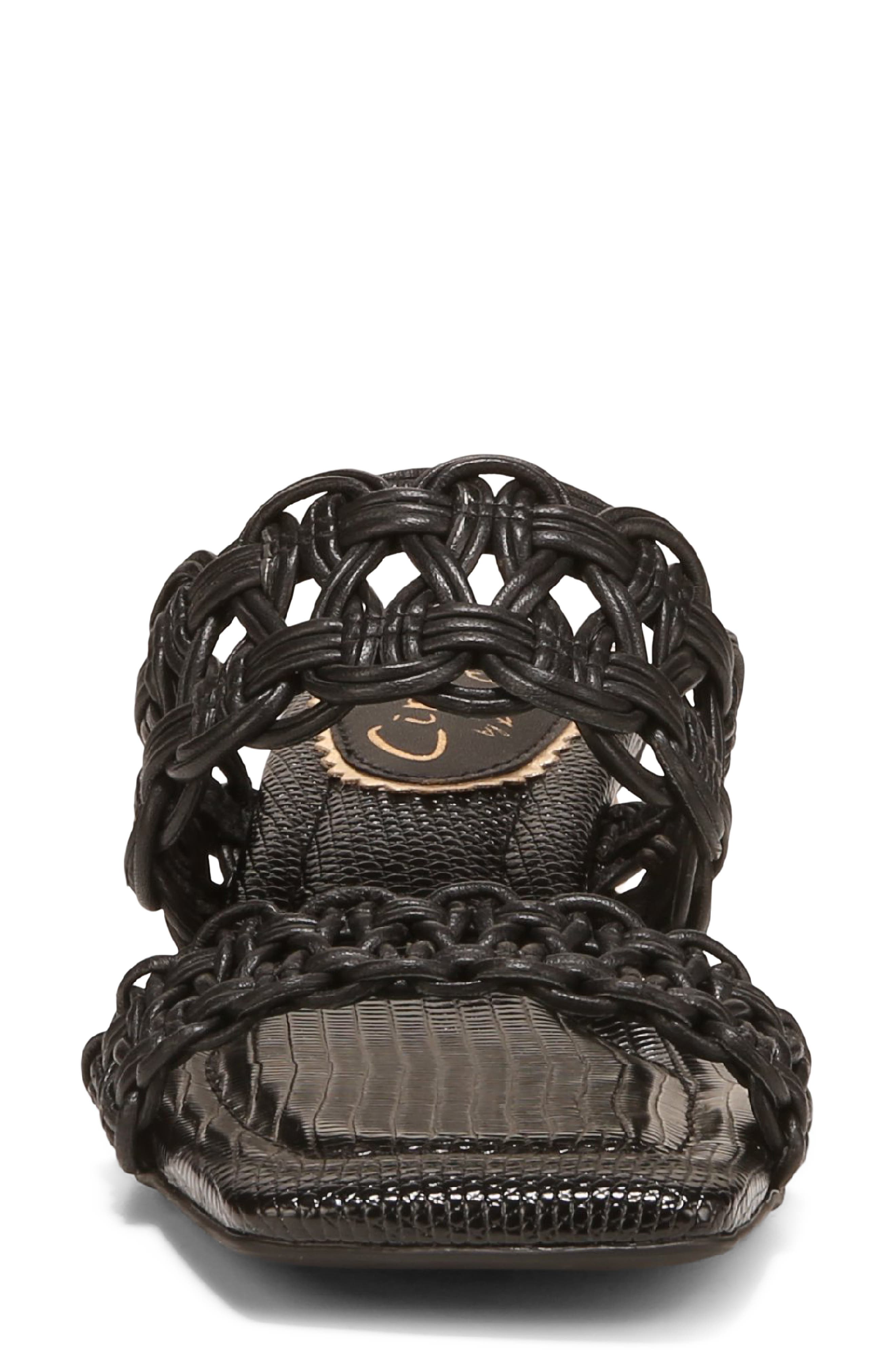 Circus NY by Sam Edelman Clover Woven Strap Sandal, Alternate, color, Black