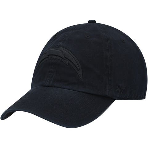 Men's '47 Black Los Angeles Chargers Team Tonal Clean Up Adjustable Hat