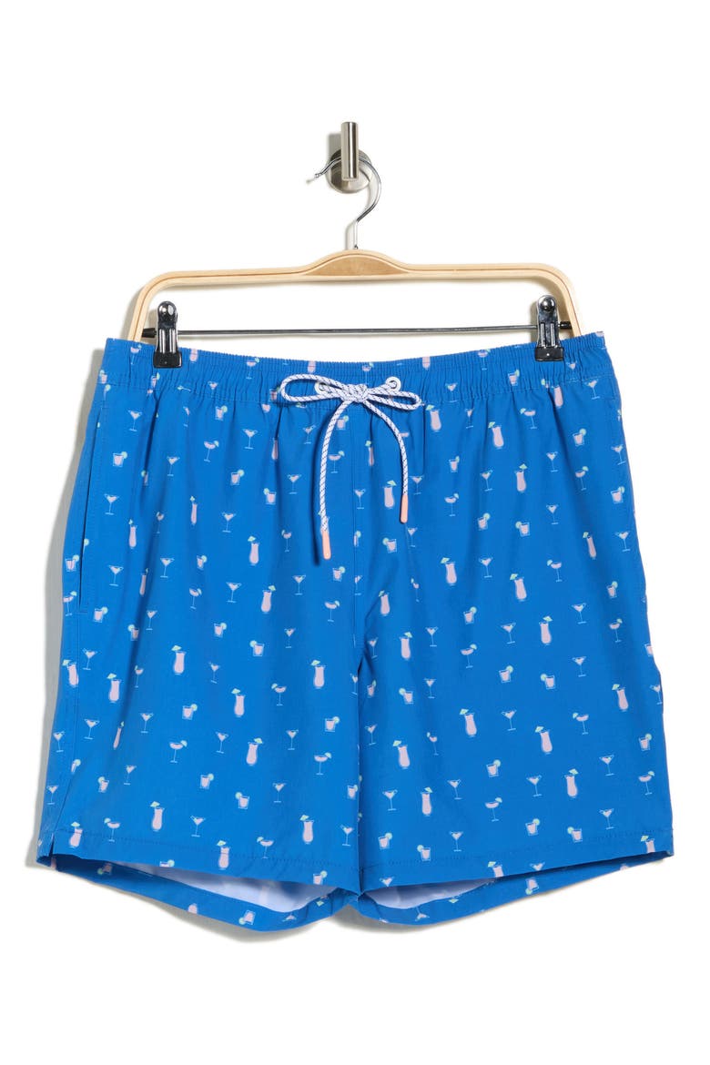 Stretch Waist 6.5-Inch Swim Trunks, Alternate, color, DARK BLUE