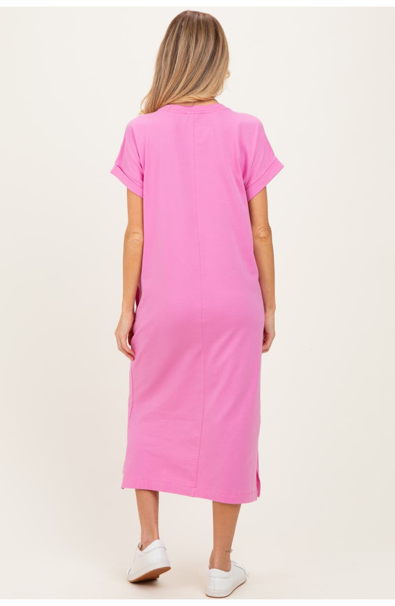 PinkBlush Pocket Front Midi T-Shirt Dress, Alternate, color, Pink