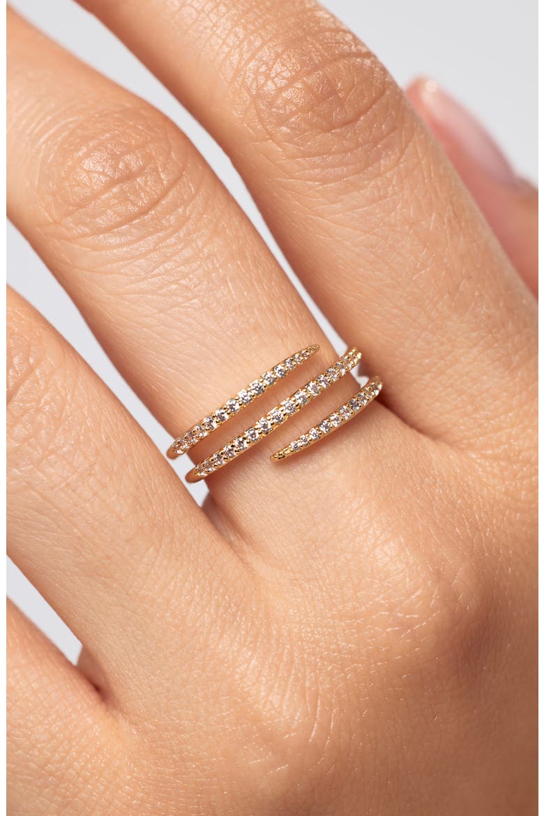 Oren Triple Pavé Coiled Wrap Ring, Alternate, color, GOLD