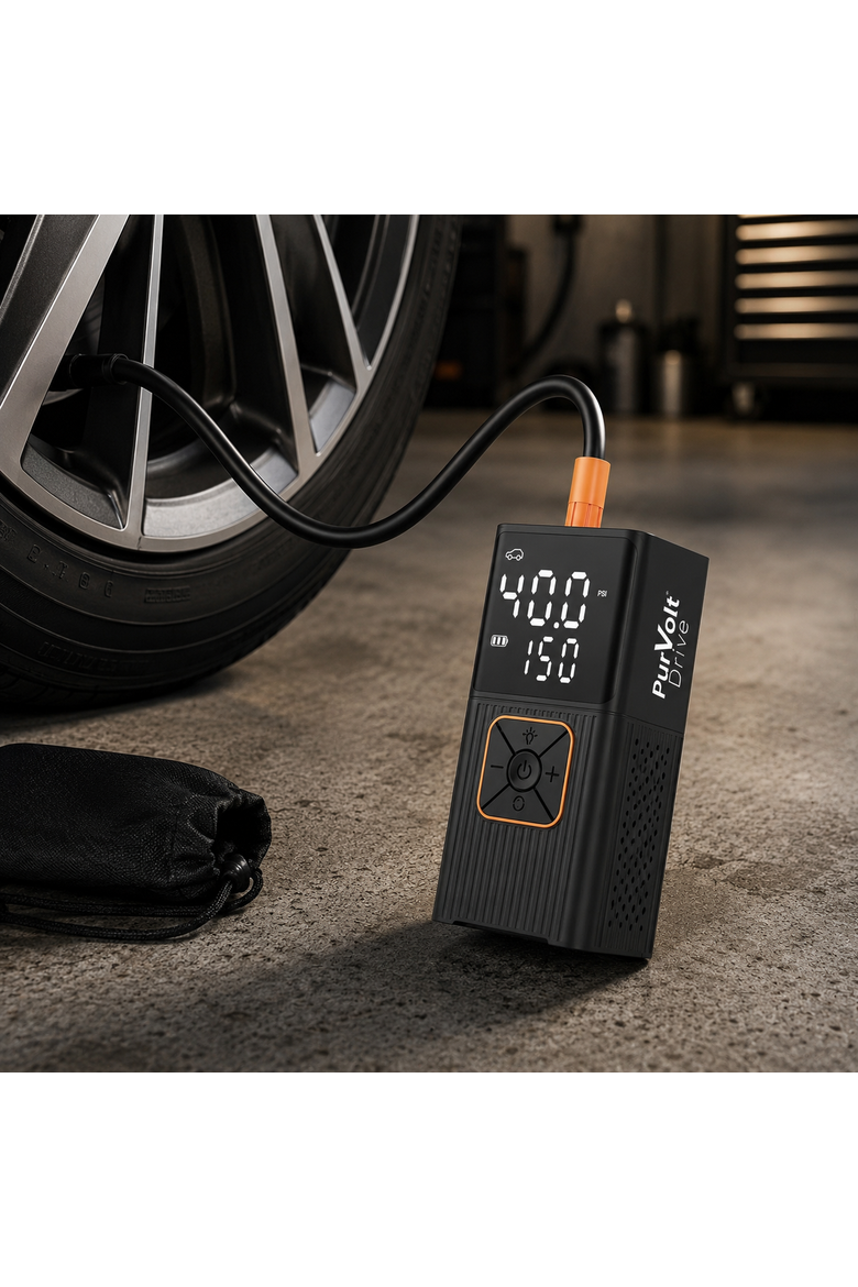 3-in-1 Tire Inflator, Power Bank & LED Light, Alternate, color, Black