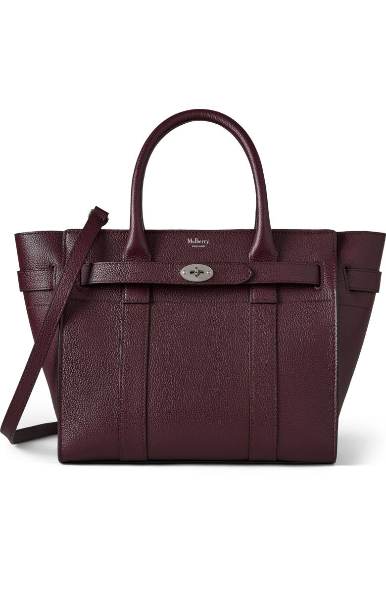 Mulberry Small Zipped Bayswater, Main, color, Black Cherry