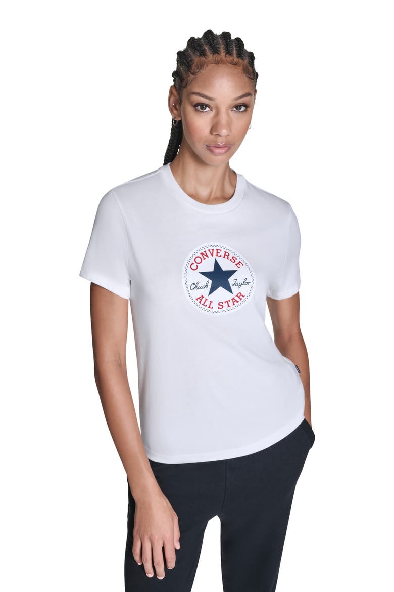 Women's Chuck Taylor All Star Patch T-Shirt, Main, color, WHITE 10A