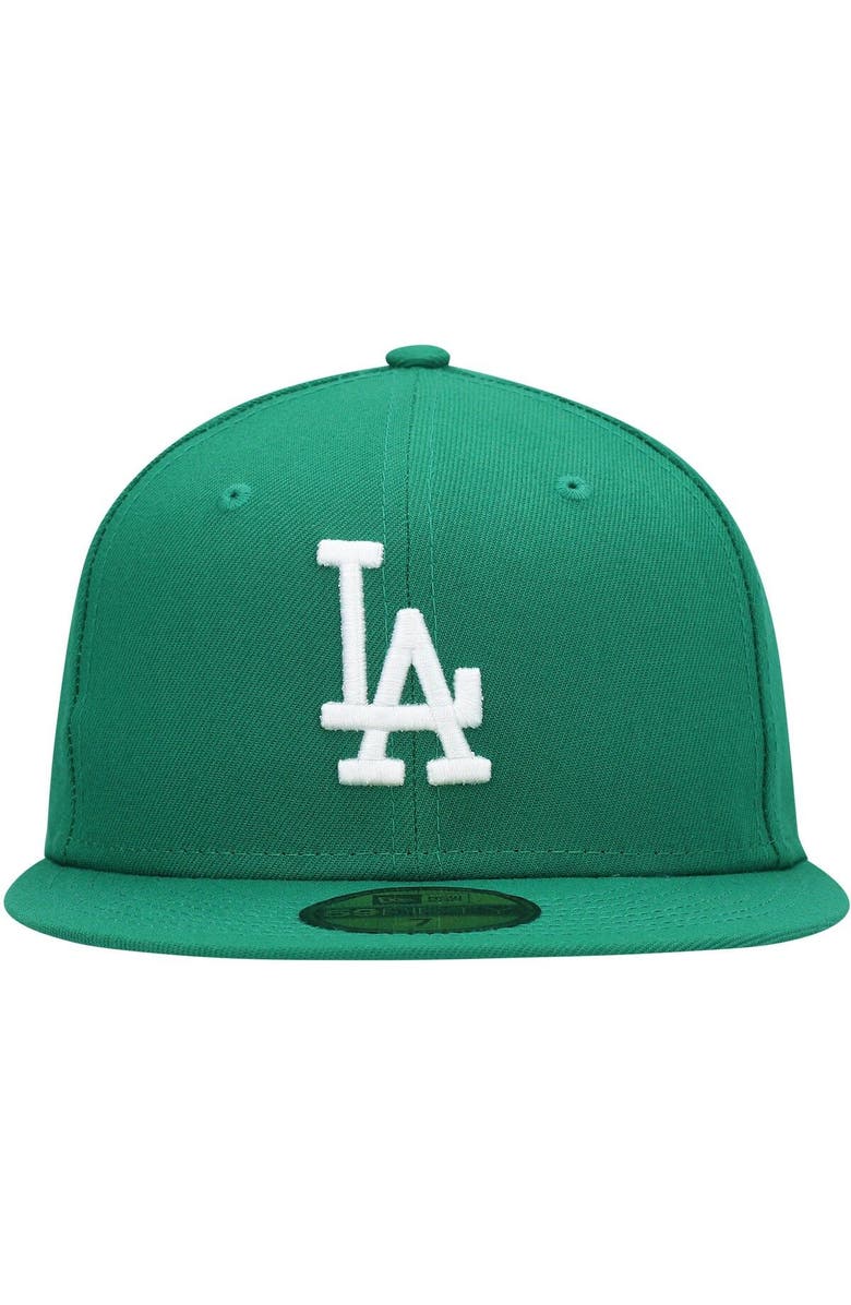 New Era Men's New Era Kelly Green Los Angeles Dodgers White Logo 59FIFTY Fitted Hat, Alternate, color,