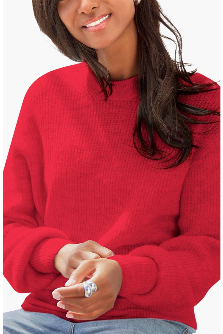 Balloon Sleeve Sweater, Main, color, Red