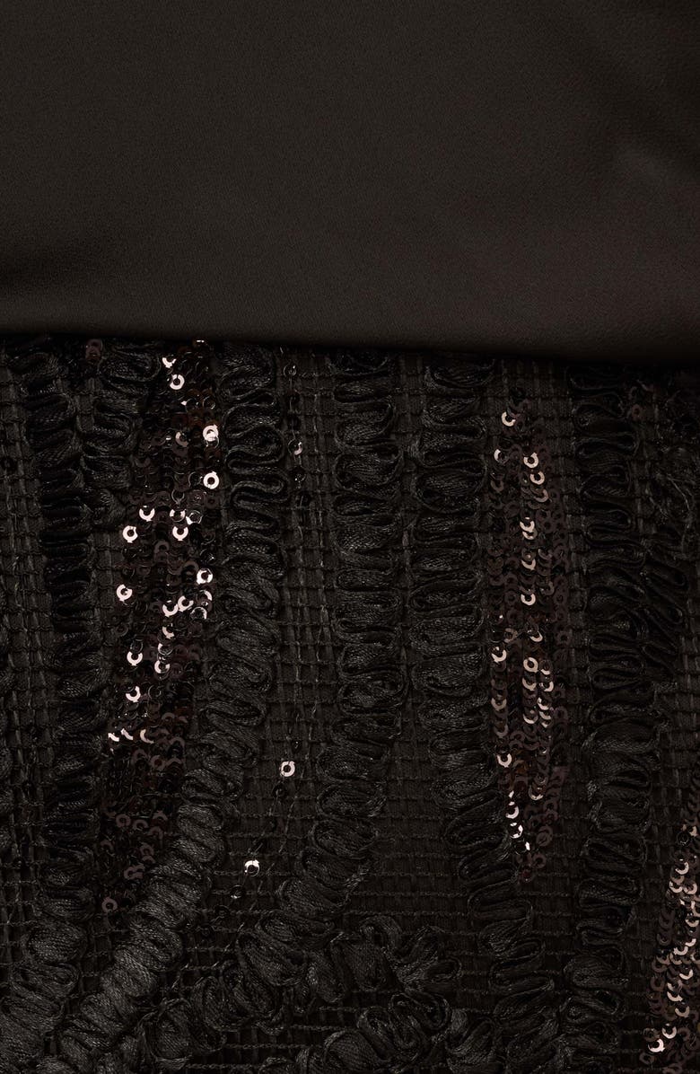 Aidan Mattox 3D Embroidered Sleeveless Cocktail Dress, Alternate, color, Black