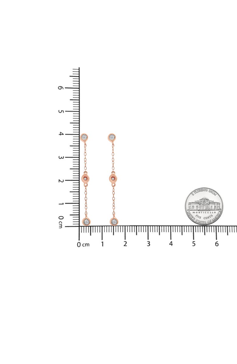 Haus of Brilliance 10K Rose Gold Plated Silver 1/15 Ct Diamond Dangle Earring, Alternate, color, Pink