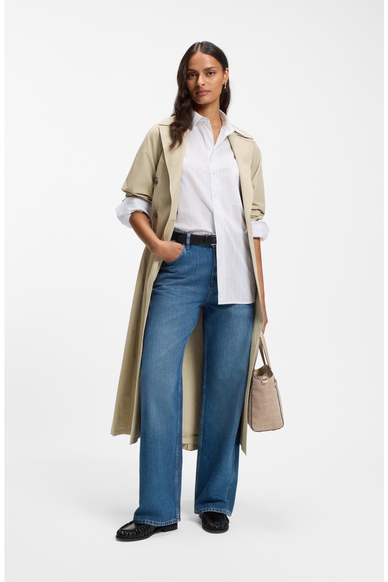 Calili Belted Water Repellent Cotton Blend Trench Coat, Alternate, color, TRENCH COAT