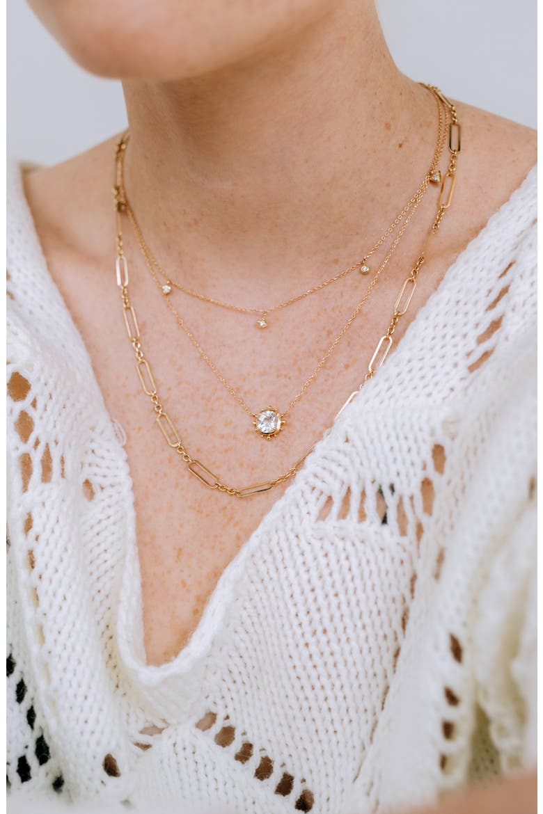 Open Link Paper Clip Chain Necklace, Alternate, color, GOLD