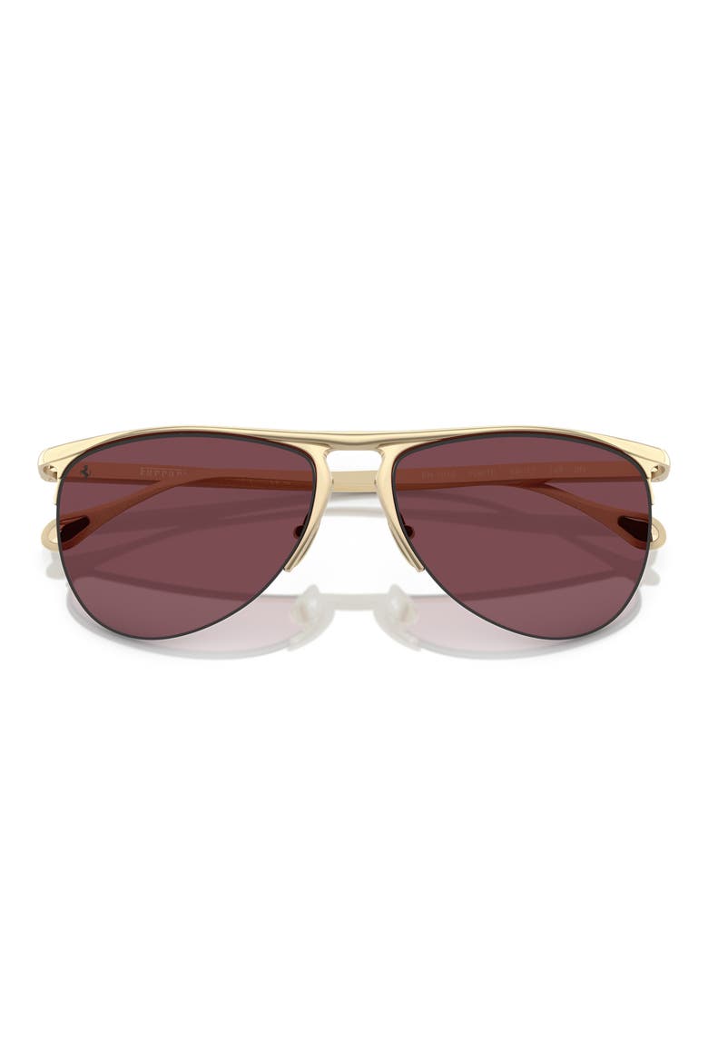 59mm Pilot Sunglasses, Alternate, color, PALE GOLD / BORDEAUX